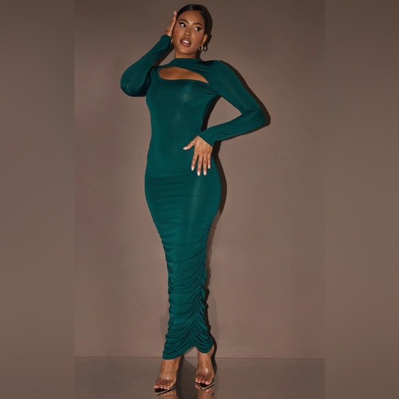 Dresses | Plt Emerald Green Asymmetric Cut Out Ruched Slinky Midaxi Dress Us 8 | Poshmark Dresses | Plt Emerald Green Asymmetric Cut Out Ruched Slinky Midaxi Dress Us 8 | Poshmark